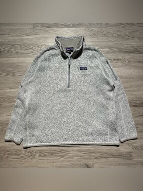Patagonia Men’s Gray Quarter-Zip Fleece Pullover Mens XXL sweater long sleeve